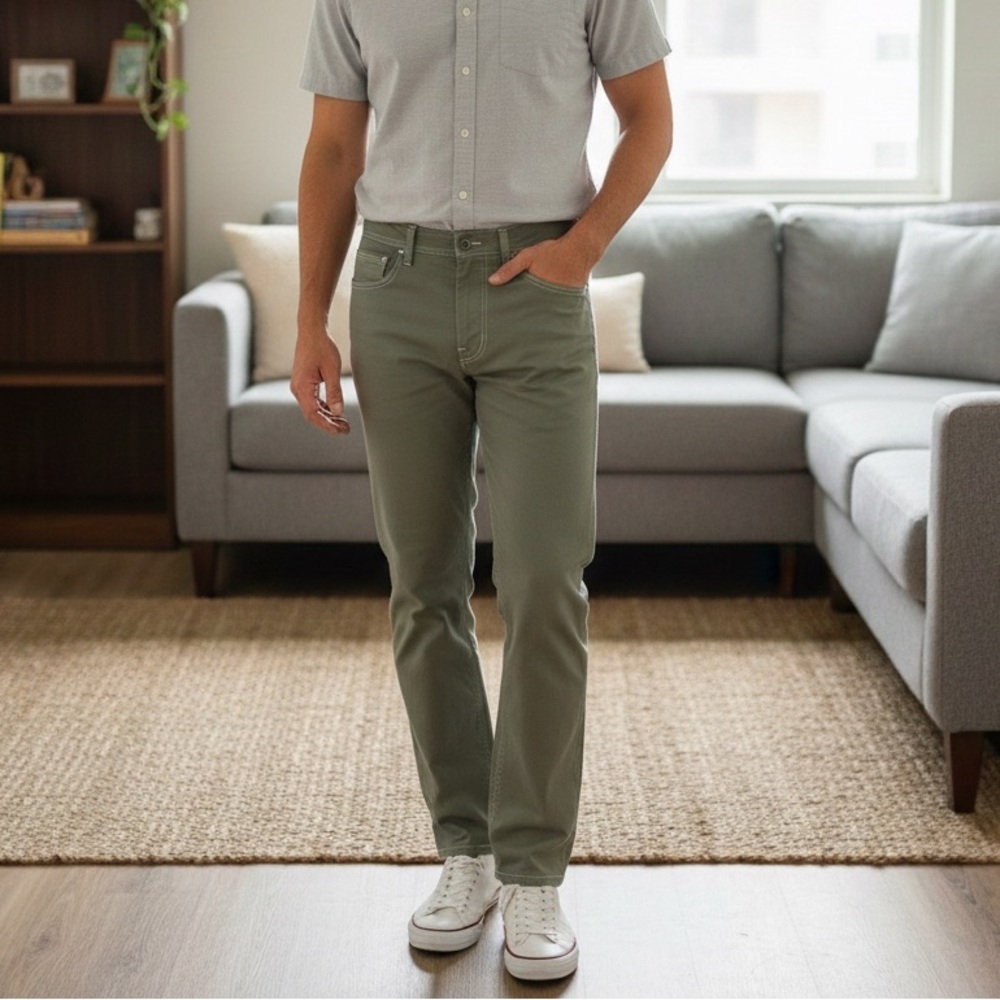 Everlane Sz 36 Sage Green Kaki Straight Leg Pants